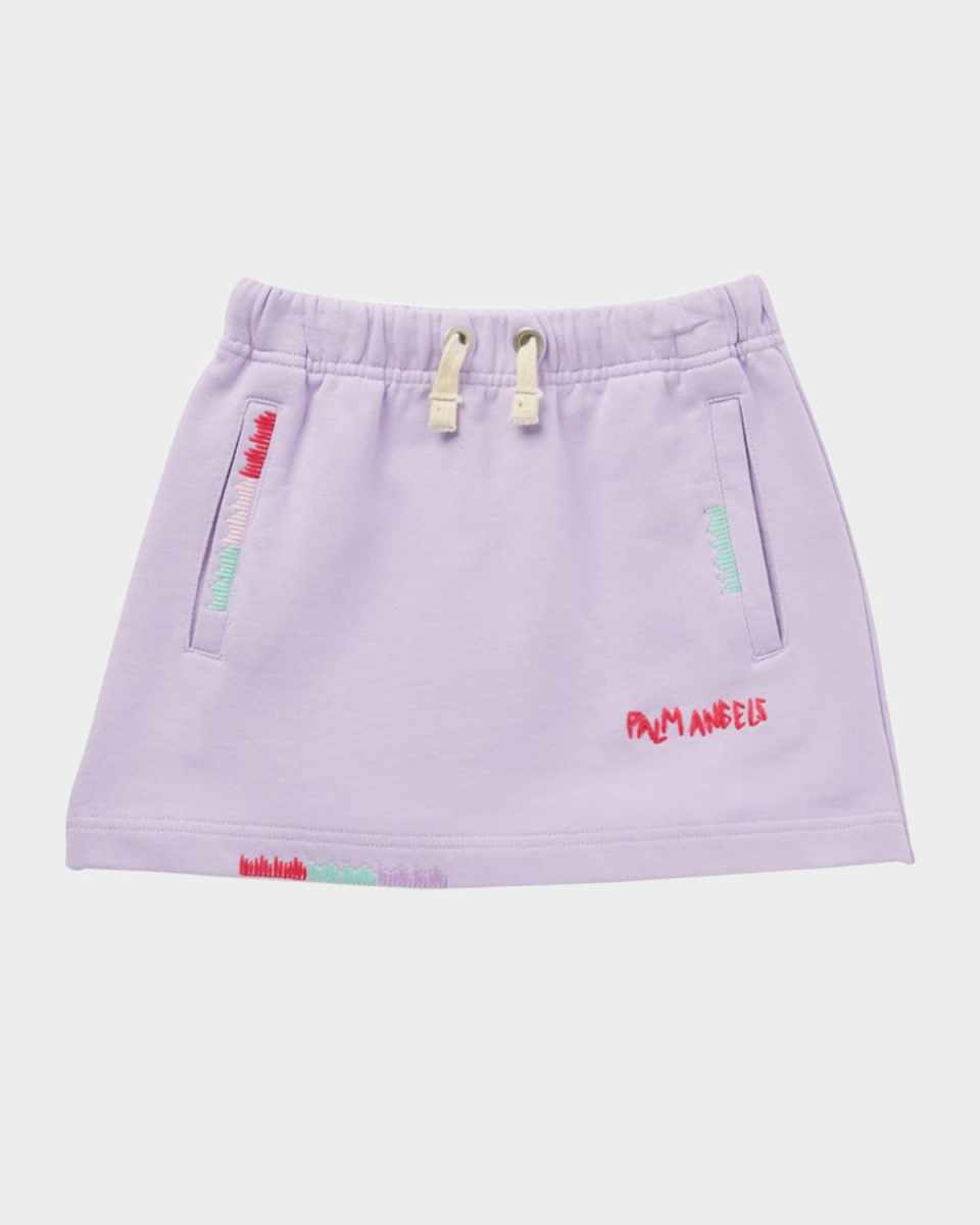Girl's Logo-Embroidered Sweat Skirt, Size 4-